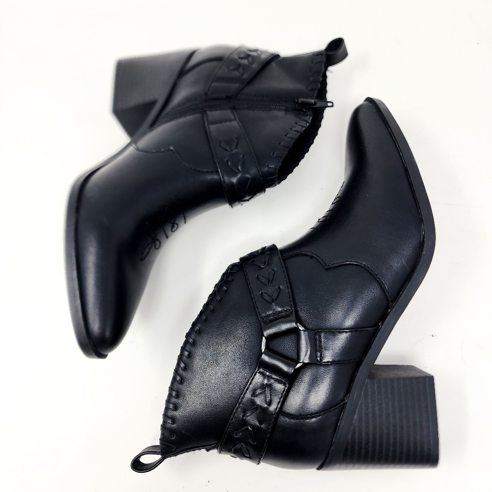 Frye & Co Palma Black Western Ankle Boots Women’s 6M - Picture 6 of 12